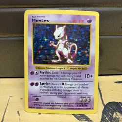 Pokemon Mewtwo Shadowless Base Set Holo 10/102 Rare Creased Card Ex - Image 1
