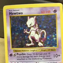 Pokemon Mewtwo Shadowless Base Set Holo 10/102 Rare Creased Card Ex - Image 2