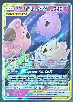 Togepi & Cleffa & Igglybuff GX 143/236 Holo Cosmic Eclipse NM - Image 1