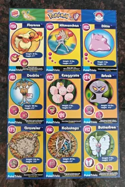 #17 POKEMON 1999 BURGER KING - MASTER TRAINER SET UNCUT SHEET #17 - Image 1