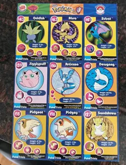 #19 POKEMON 1999 BURGER KING - MASTER TRAINER SET UNCUT SHEET #19 - Image 1
