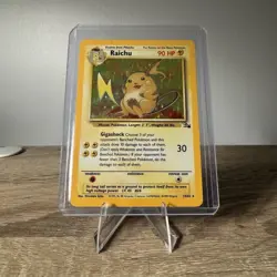 Pokemon TCG Raichu Fossil 14/62 Holo Rare Unlimited Edition English 90 HP - Image 1