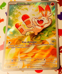 Pokemon Heros Transcendant Card Holo Carte Flambino AR 225/217 ASC FR Mint 2026 - Image 1