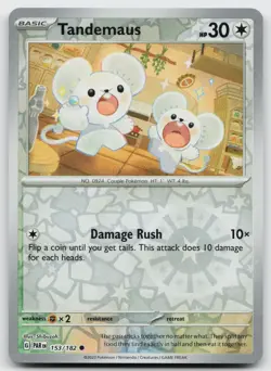 Tandemaus 153/182 Common Paradox Rift Pokemon Reverse Holo Near Mint - Image 1