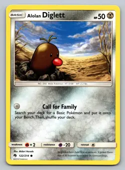 Alolan Diglett 122/214 Common Lost Thunder Pokemon Near Mint - Image 1