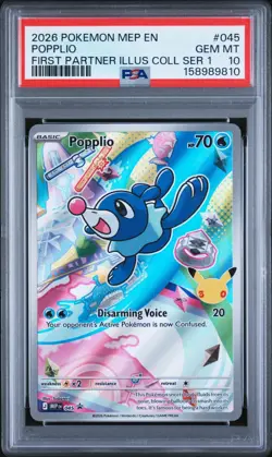 Pokemon Popplio 045 Me: Mega Evolution Promo PSA 10 Holo Full Art English 2026 - Image 1