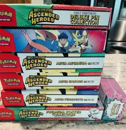 Desirable Pokemon Ascended Heroes LOT- Bundle, Poster, Pin, All Ex Boxes Sealed - Image 2