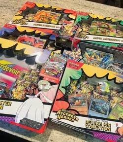 Desirable Pokemon Ascended Heroes LOT- Bundle, Poster, Pin, All Ex Boxes Sealed - Image 3