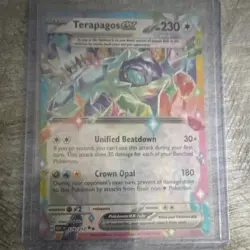 Pokemon Terapagos ex Double Rare Full Art Holo SCR 179/217 230HP English 2024 - Image 2