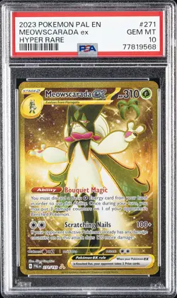 2023 POKEMON PAL EN-PALDEA EVOLVED HYPER RARE #271 MEOWSCARADA EX PSA 10 - Image 1