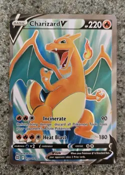 Pokemon TCG Charizard V 153/172 Full Art Ultra Rare Swsh09 Brilliant Stars Holo - Image 1