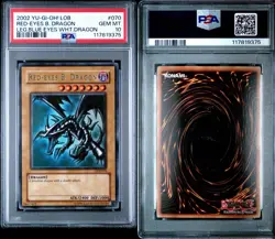 2002 LOB-070 Red-Eyes Black Dragon Ultra Rare Yu-Gi-Oh! Card PSA 10 Gem Mint - Image 3