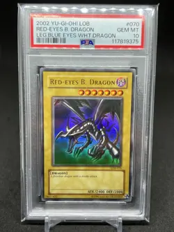 2002 LOB-070 Red-Eyes Black Dragon Ultra Rare Yu-Gi-Oh! Card PSA 10 Gem Mint - Image 4