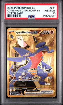 2025 Pokemon Dri En-Destined Rivals #241 Cynthia'S Garchomp Ex Hyper Rare PSA 10 - Image 1