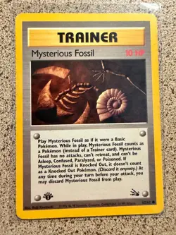 MYSTERIOUS FOSSIL 62/62 C FOSSIL POKEMON UNLIMITED NM/M - Image 1