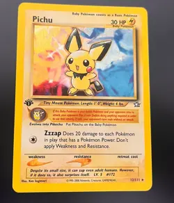 Pichu 12/111 Holo Rare 1st Edition Neo Genesis 2000 Swirl - Image 2