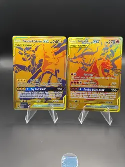 Reshiram & Charizard GX SM247 Pikachu & Zekrom GX SM248 Set NM Pokemon TCG - Image 1