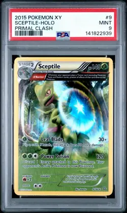 PSA 9 MINT Sceptile Primal Clash Full Art Holo XY 2015 Pokemon 9/160 - Image 1