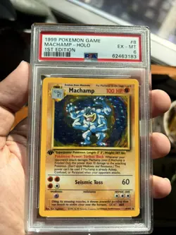 1999 Pokemon Game Machamp Holo 1st Edition #8 PSA 6 - Image 1