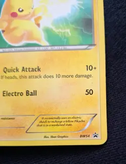 Pokemon TCG Pikachu BW54 Black Star Promo 2012 Black & White Moderate Play - Image 4