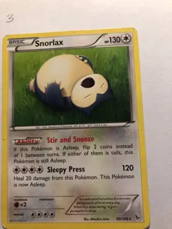 Snorlax 80/106 Rare Flashfire Pokemon Lightly Played (LP) - Image 1