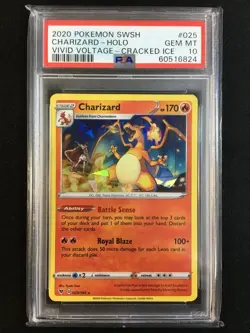 Charizard Pokemon 2020 Cracked Ice Holo Vivid Voltage English 025/185 PSA 10 - Image 1