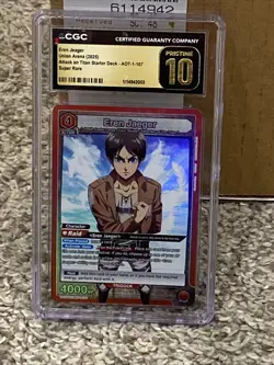 Union Arena English Eren Jeager AOT-1-107 2025 (UE10ST) Attack on Titan CGC 10 - Image 1