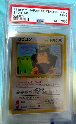 PSA 9 Snorlax 143 Vending Series 1 Japanese Pokemon Card Old Back Vintage 1998 - Image 1