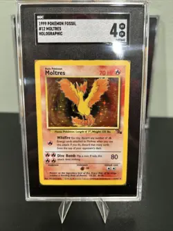Pokemon Fossil Holo Lot 3 Cards Moltres Hitmonlee And Kabutops Graded SGC - Image 2