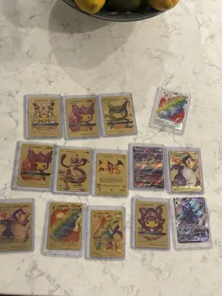 Pokemon TCG 14 Card Lot Gold & Holo Metal Standard Pikachu Charizard Mewtwo - Image 1