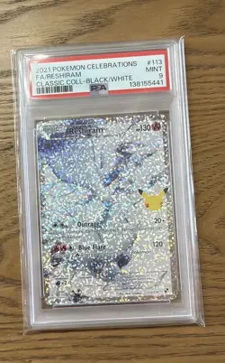 2021 POKEMON CELEBRATIONS CLASSIC COLL #113 FULL ART/RESHIRAM PSA 9 - Image 1