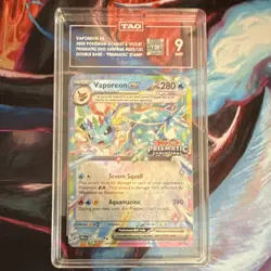 Pokemon Vaporeon ex Double Rare Prismatic Evolutions Holo 023/131 2025 TAG 9 - Image 1