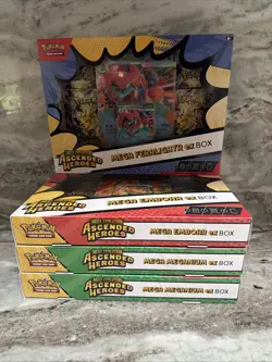 Pokemon TCG Mega Evolution Ascended Heroes Mega ex Box Lot Of 4 Factory Sealed - Image 1