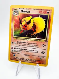 FLAREON 3/64 HOLO RARE JUNGLE POKEMON UNLIMITED HOLO HP - Image 1