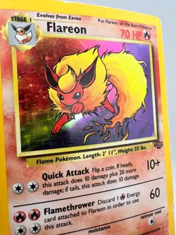FLAREON 3/64 HOLO RARE JUNGLE POKEMON UNLIMITED HOLO HP - Image 3