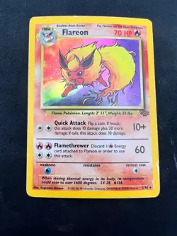 FLAREON 3/64 HOLO RARE JUNGLE POKEMON UNLIMITED HOLO HP - Image 4
