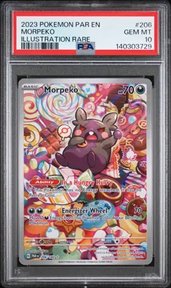 2023 POKEMON PAR EN-PARADOX RIFT ILLUSTRATION RARE #206 MORPEKO PSA 10 - Image 1