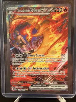 Pokemon Team Rocket’s Moltres ex 229/182 SIR Special Illustration Rare NM - Image 1