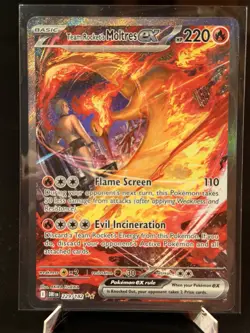 Pokemon Team Rocket’s Moltres ex 229/182 SIR Special Illustration Rare NM - Image 2