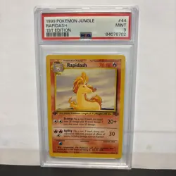1999 Pokemon Jungle 1st Edition #44 Rapidash PSA 9 MINT - Image 1