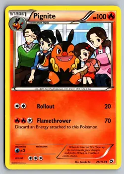 Pignite 26/113 Uncommon Legendary Treasures Pokemon Moderately Played - Image 1