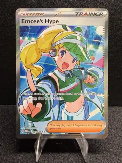 Pokemon Emcee's Hype 220/182 Sv10: Destined Rivals Ultra Rare Trainer Holo - Image 1