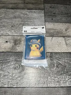 ⭐SEALED🔥 Pokemon X Van Gogh Museum Sleeves Pikachu with Grey Felt Hat - 65 - Image 1