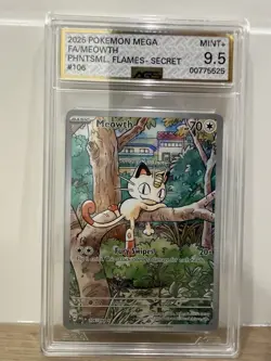 Pokemon Meowth Holo Illustration Rare 106/094 Phantasmal Flames English HP70 - Image 1