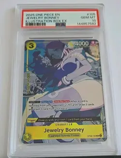2025 ONE PIECE PROMOS ILLUSTRATION BOX EX #105 JEWELRY BONNEY PSA 10 - Image 1