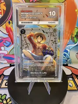 ACE Grading Gem Mint 10 Monkey. D Luffy P-075 Promo One Piece Tin Pack Set Vol.2 - Image 1