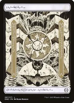 1x - PLAINS - #267 - Full Art Phyrexian - Phyrexia All Will Be One - NM MTG - Image 1