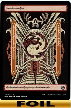 1x - MOUNTAIN - #270 - FOIL PHYREXIAN FULL ART - Phyrexia All Will Be One MTG - Image 1