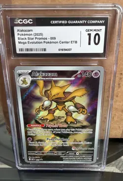 2025 POKEMON MEGA EVOLUTION POKEMON CENTER ETB #009 ALAKAZAM cgc 10 - Image 1