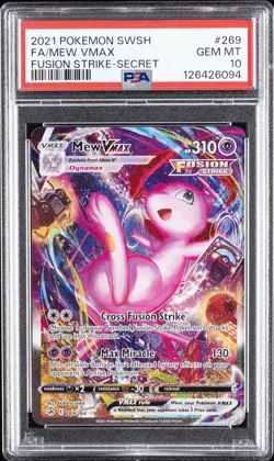 2021 POKEMON SWORD & SHIELD FUSION STRIKE SECRET #269 FULL ART/MEW VMAX PSA 10 - Image 1